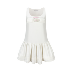 13DE MARZO Sleeveless Tulle Dress White