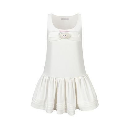 13DE MARZO Sleeveless Tulle Dress White