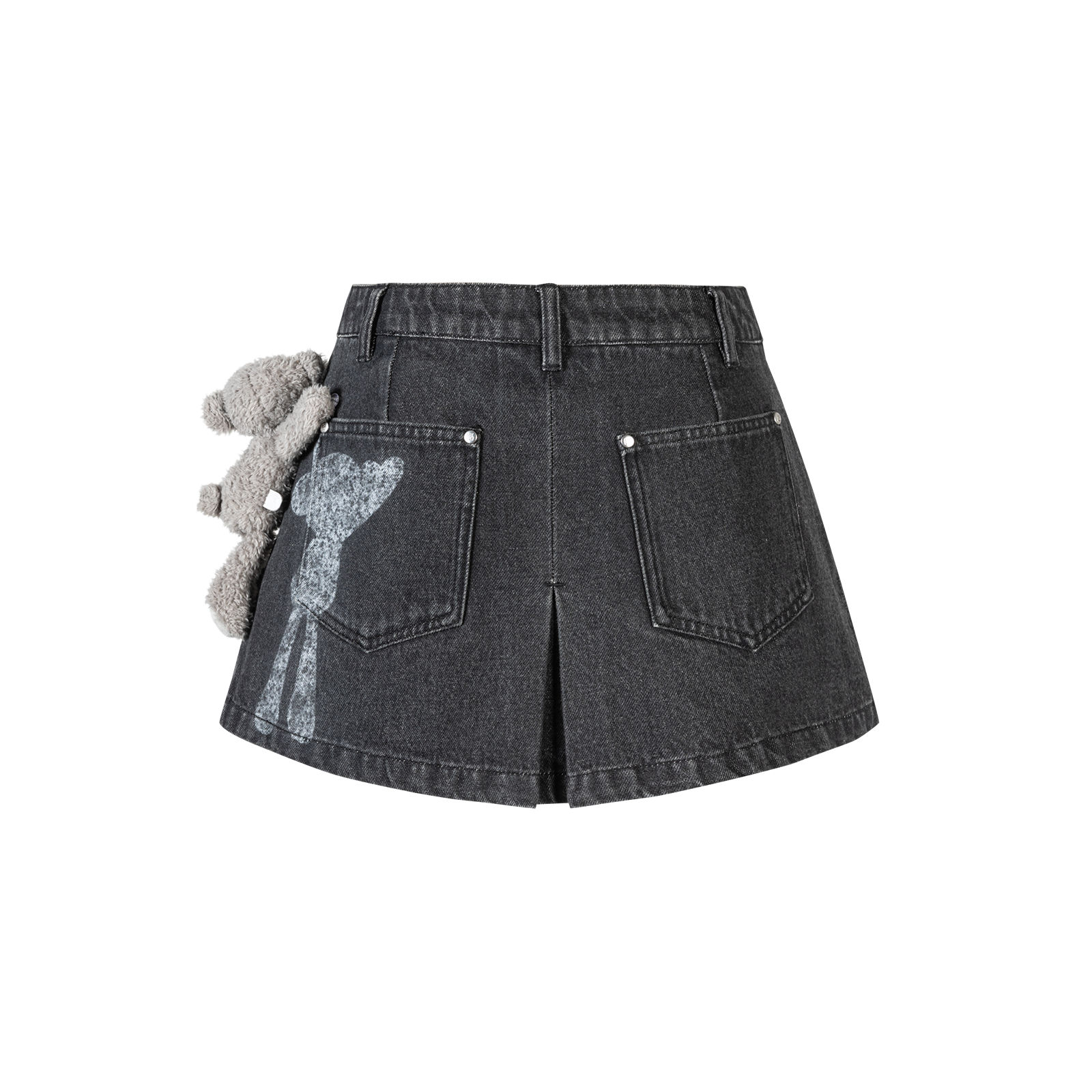 13DE MARZO Misposition Printing Denim Dress Black - 13DE MARZO