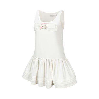 13DE MARZO Sleeveless Tulle Dress White