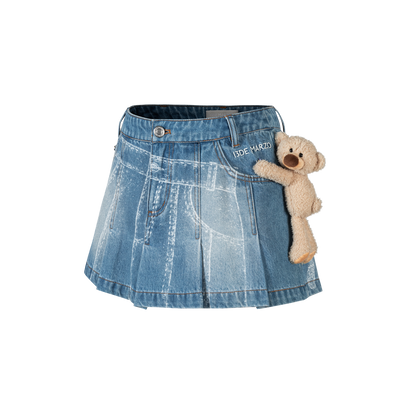 13DE MARZO Misposition Printing Denim Dress Blue - 13DE MARZO