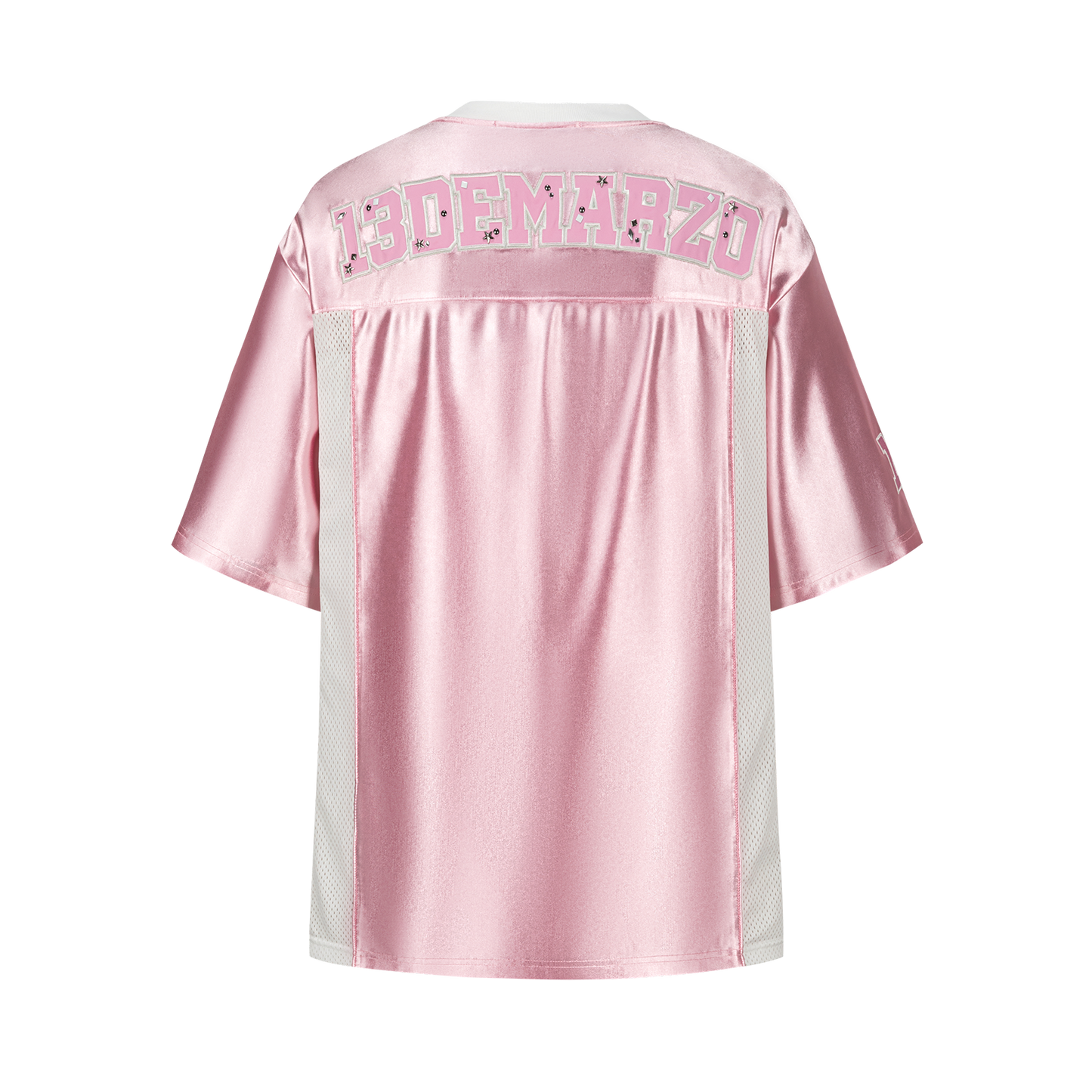 13DE MARZO Bear Cheerleader Satin Jersey T-shirt Pink - 13DE MARZO