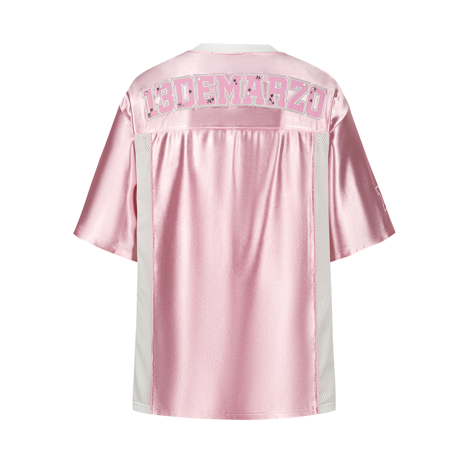 13DE MARZO Bear Cheerleader Satin Jersey T-shirt Pink - 13DE MARZO