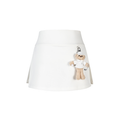 13DE MARZO Golf Split-Hem Sweat Skort White