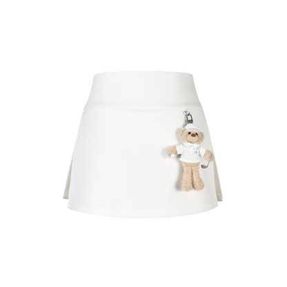 13DE MARZO Golf Split-Hem Sweat Skort White - 13DE MARZO