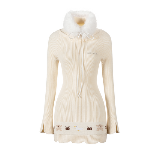 13DE MARZO Marzo Valley Turtleneck Knit Dress