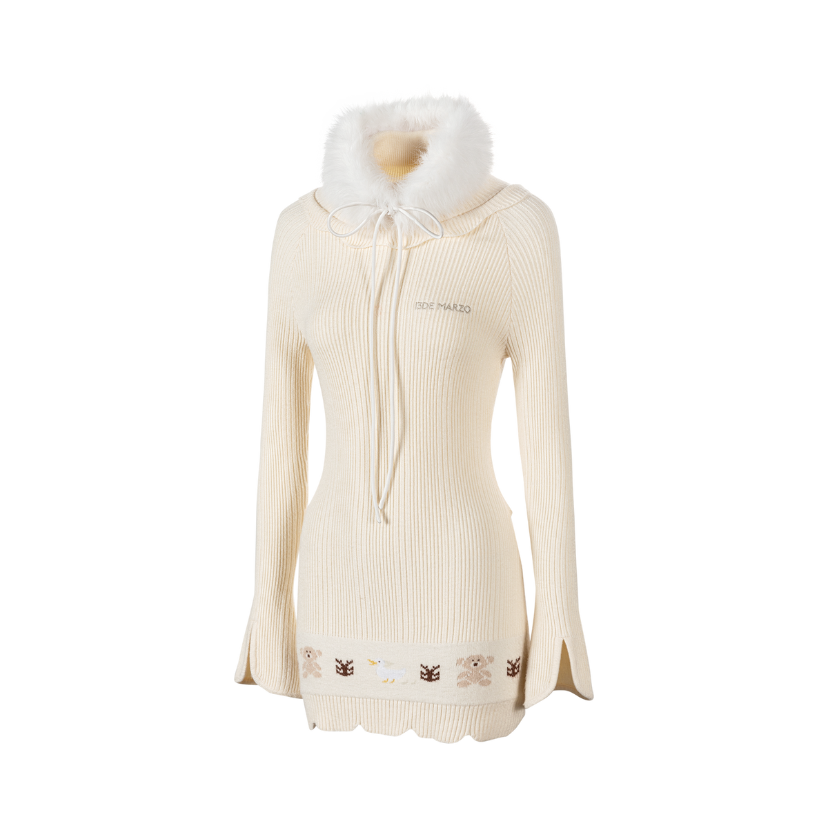 13DE MARZO Marzo Valley Turtleneck Knit Dress