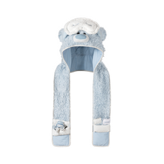 13DE MARZO Nighty Night Bear Hooded Scarf Blue
