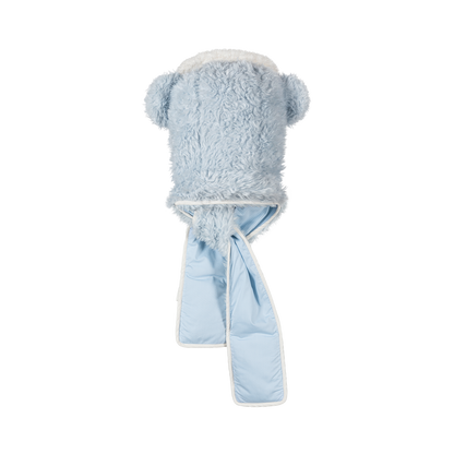 13DE MARZO Nighty Night Bear Hooded Scarf Blue