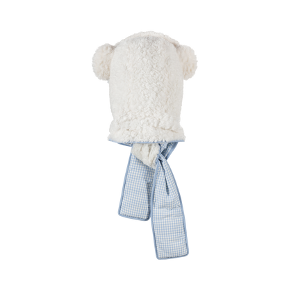 13DE MARZO Nighty Night Bear Hooded Scarf White