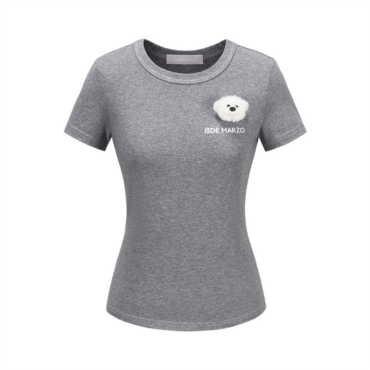 13DE MARZO Bear Base T-shirt Grey