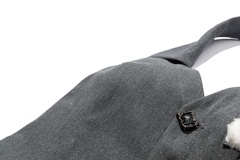 13DE MARZO Halter Neck Blazer Dress Grey