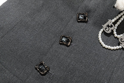 13DE MARZO Halter Neck Blazer Dress Grey