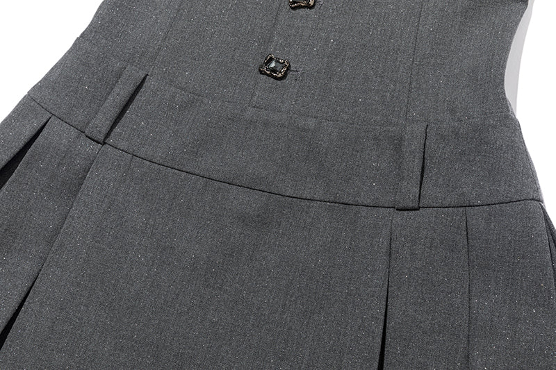 13DE MARZO Halter Neck Blazer Dress Grey