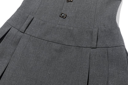 13DE MARZO Halter Neck Blazer Dress Grey