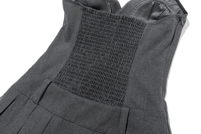 13DE MARZO Halter Neck Blazer Dress Grey