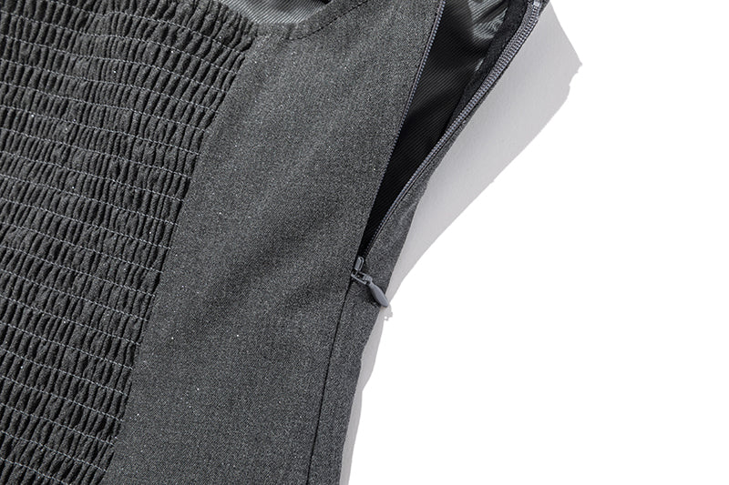 13DE MARZO Halter Neck Blazer Dress Grey