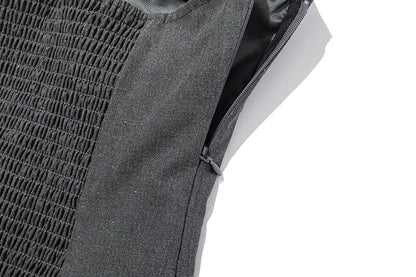 13DE MARZO Halter Neck Blazer Dress Grey