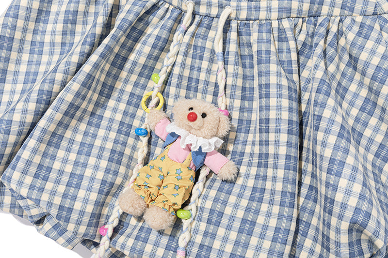 13DE MARZO Flattering A-Line Bloomer Skirt Blue