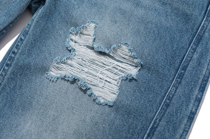 13DE MARZO Washed Broken Bear Jeans Blue