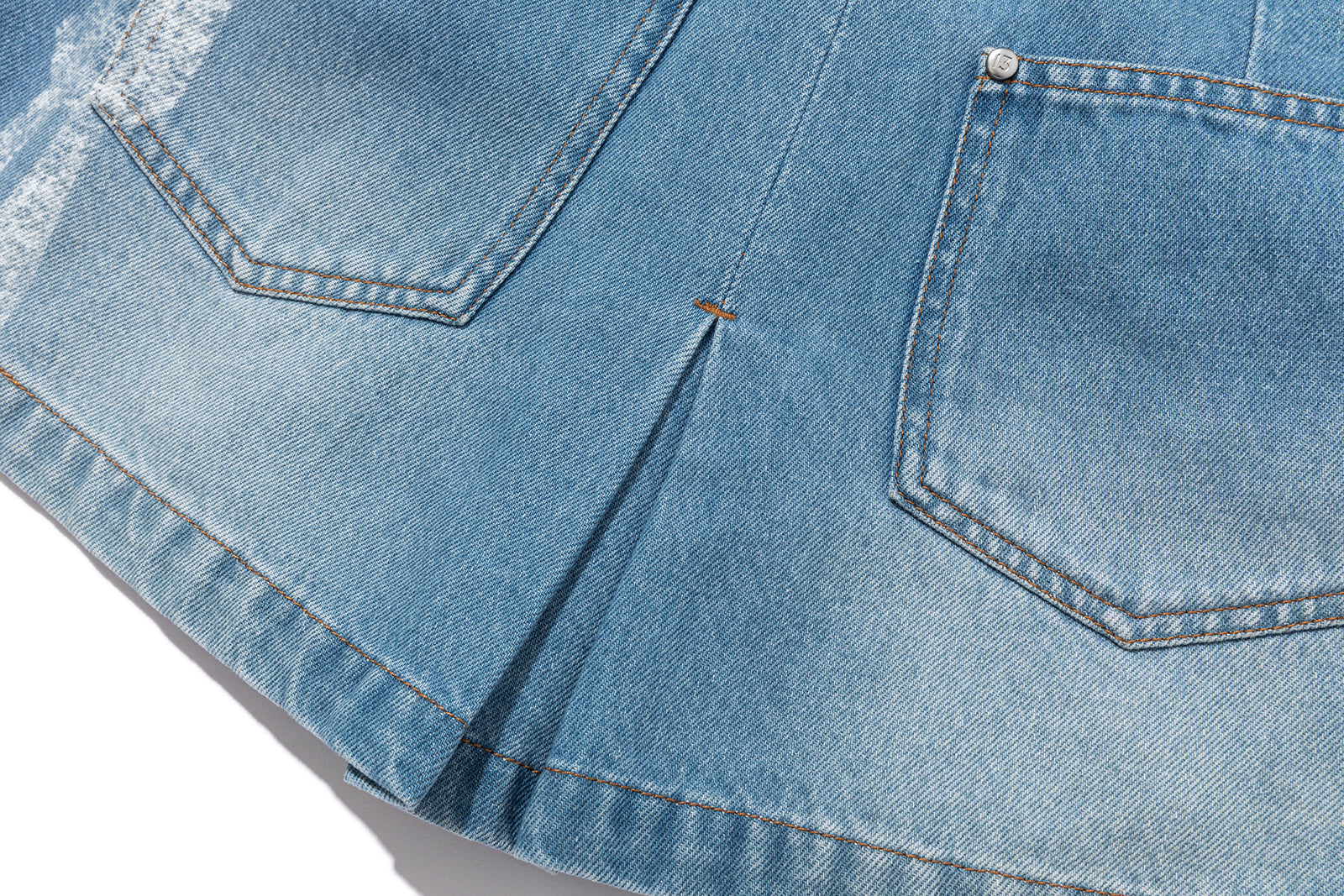 13DE MARZO Misposition Printing Denim Dress Blue - 13DE MARZO