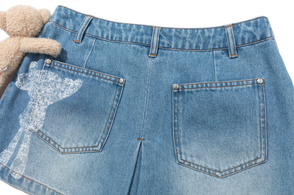 13DE MARZO Misposition Printing Denim Dress Blue - 13DE MARZO