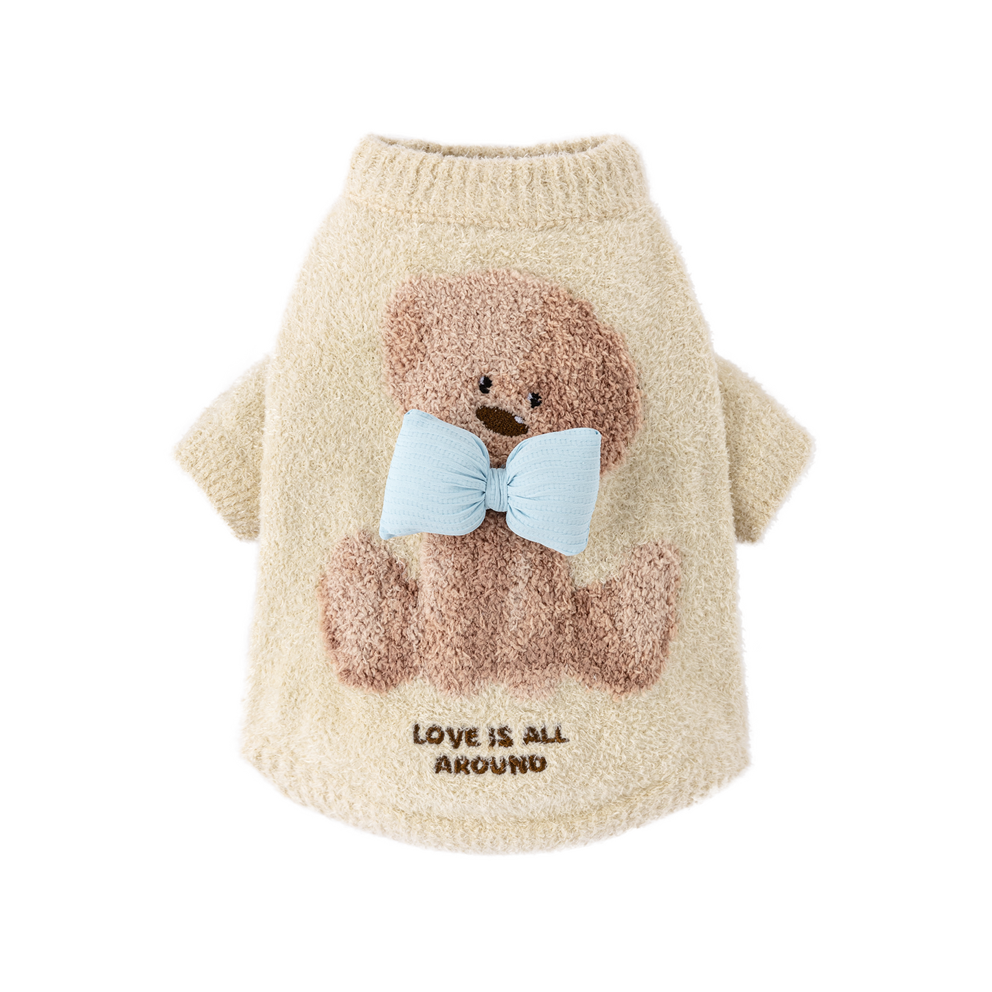 13DE MARZO Pet Coral Fleece Sweater Almond