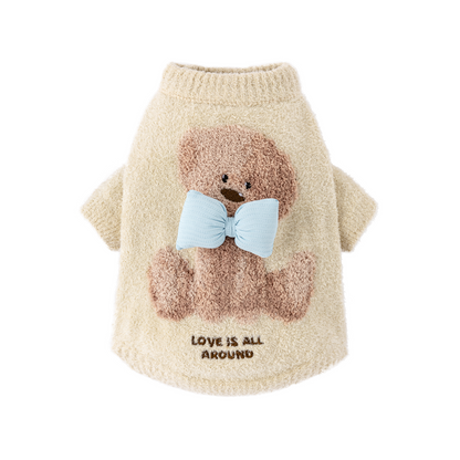 13DE MARZO Pet Coral Fleece Sweater Almond