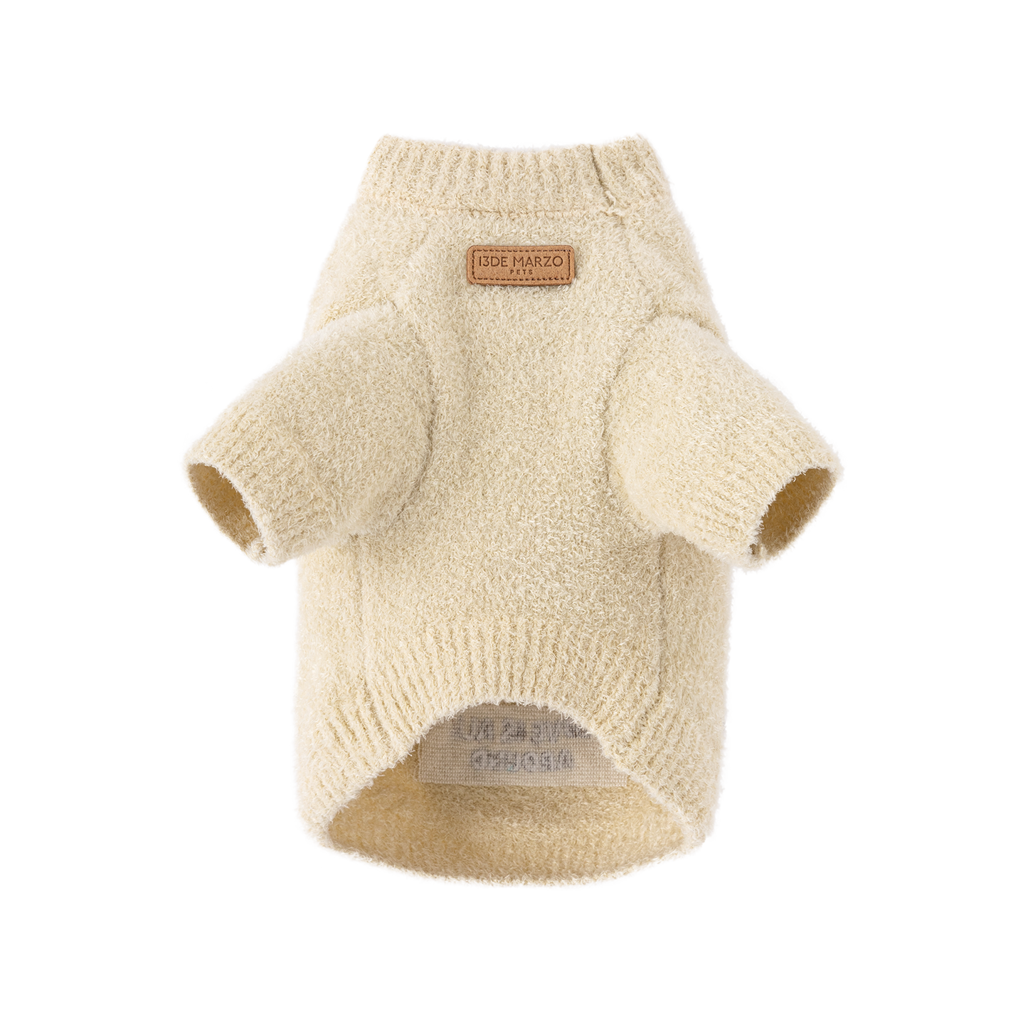 13DE MARZO Pet Coral Fleece Sweater Almond