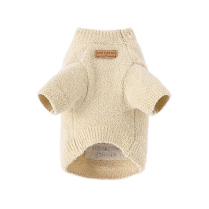 13DE MARZO Pet Coral Fleece Sweater Almond