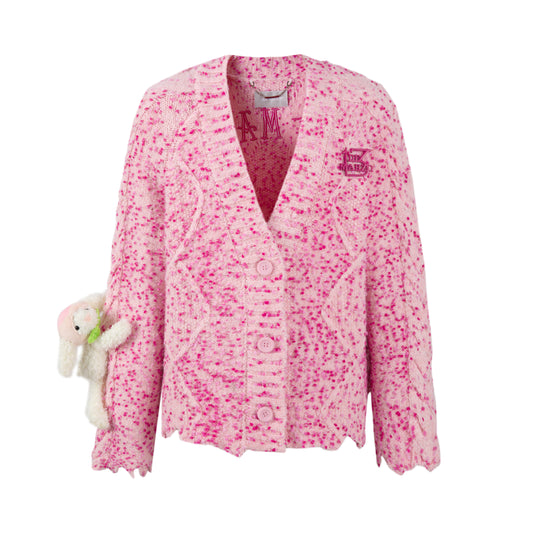 13DE MARZO Bear Fruit Weave Cardigan