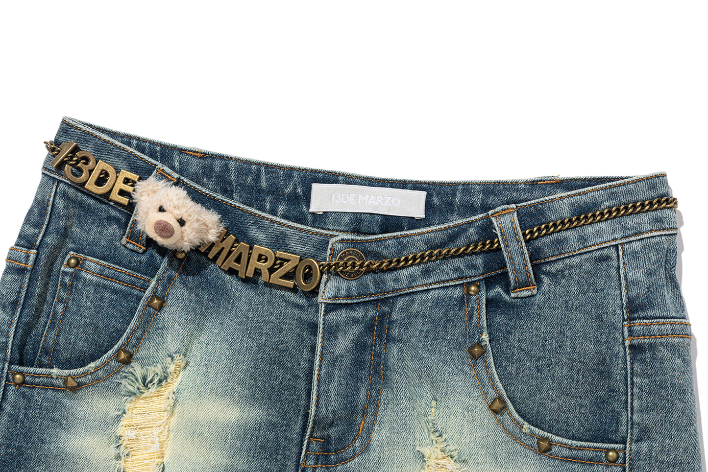 13DE MARZO Metal Waist Chain Jorts - 13DE MARZO