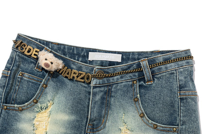 13DE MARZO Metal Waist Chain Jorts - 13DE MARZO