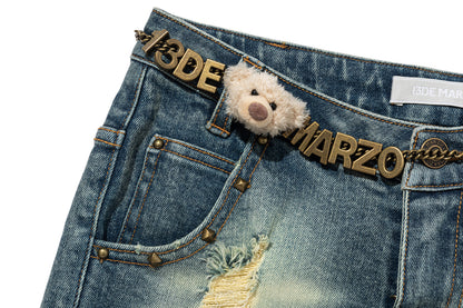 13DE MARZO Metal Waist Chain Jorts - 13DE MARZO