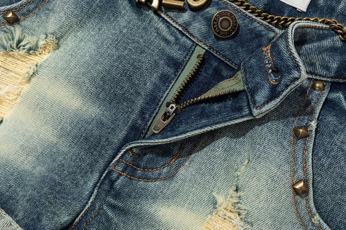 13DE MARZO Metal Waist Chain Jorts - 13DE MARZO