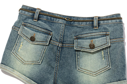 13DE MARZO Metal Waist Chain Jorts - 13DE MARZO