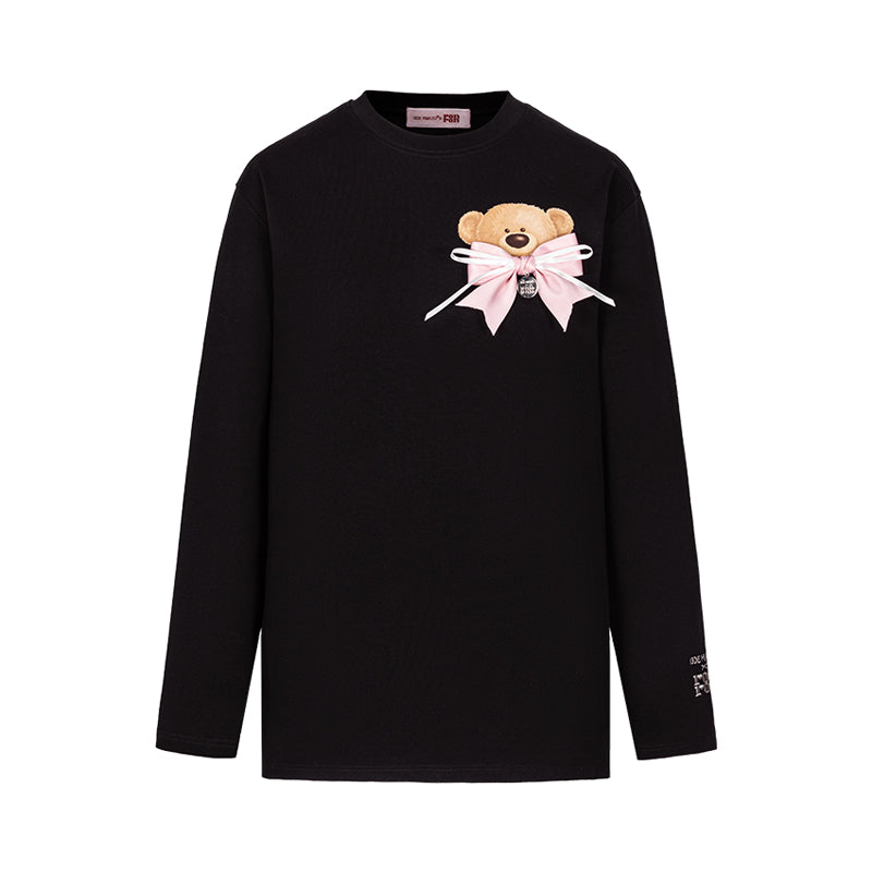 13DE MARZO RONRON Bear Ribbon Sweatshirt - 13DE MARZO
