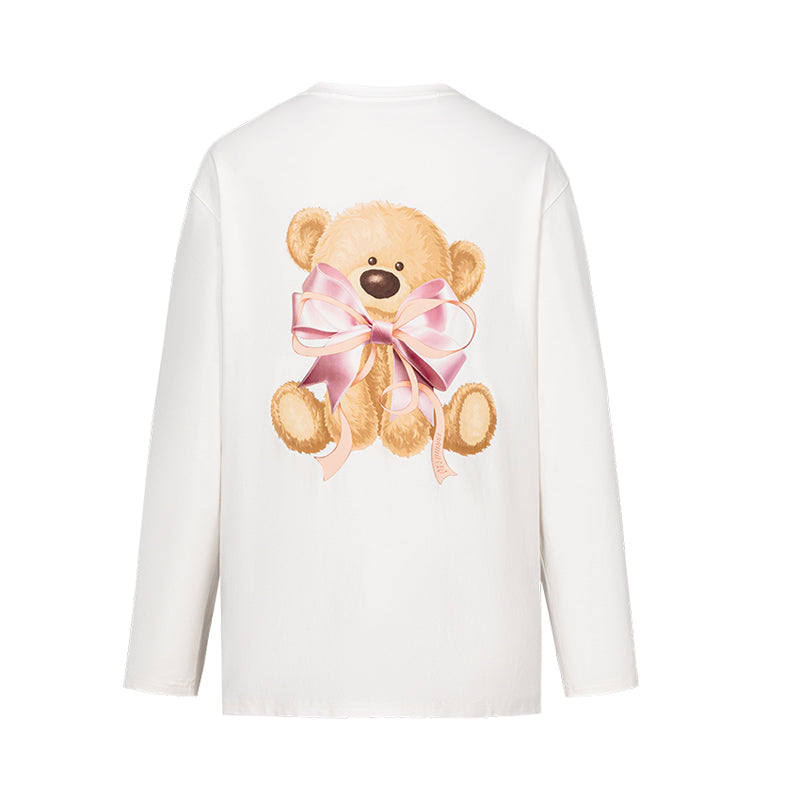13DE MARZO RONRON Bear Ribbon Sweatshirt - 13DE MARZO