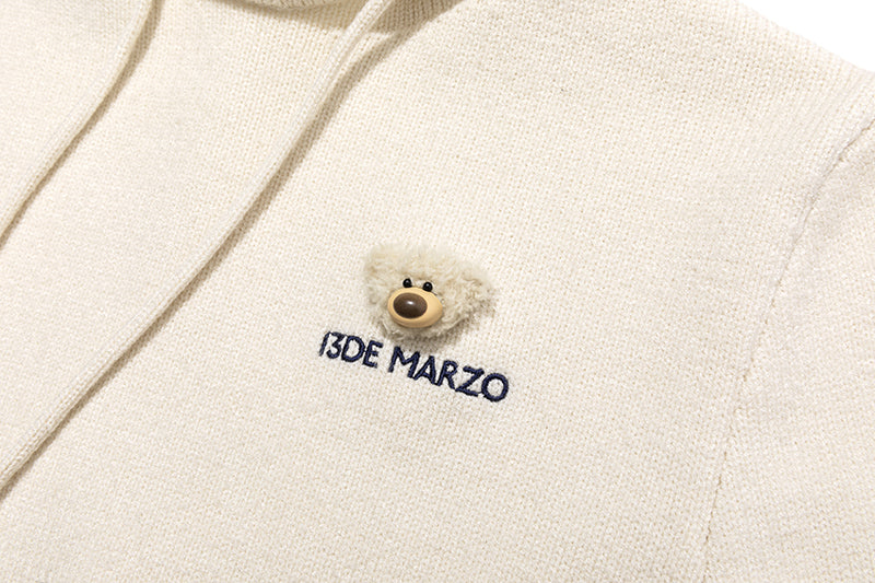 13DE MARZO Mini Logo Tight Sweater Almond
