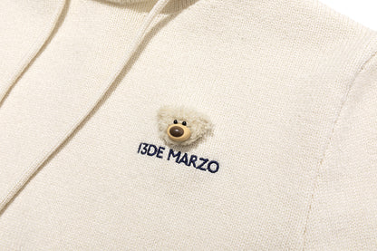 13DE MARZO Mini Logo Tight Sweater Almond