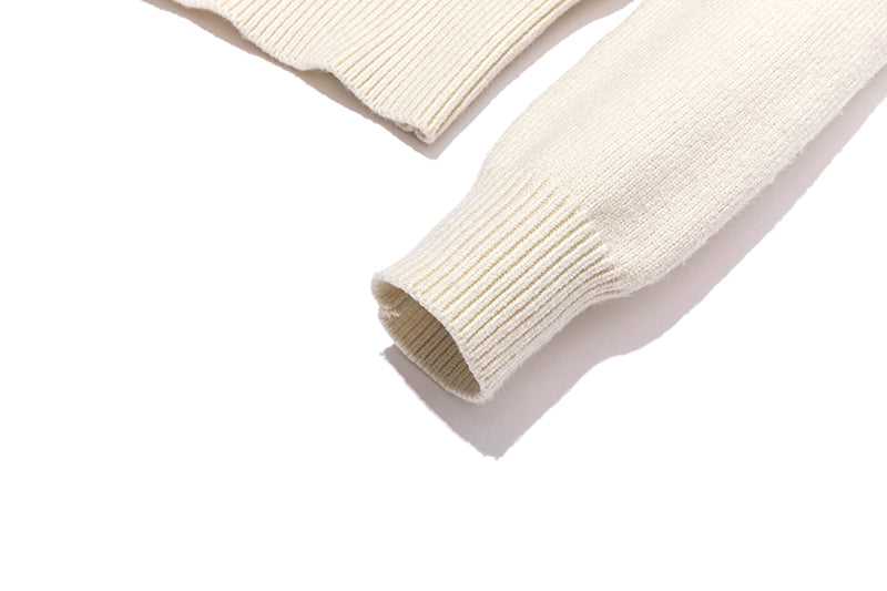 13DE MARZO Mini Logo Tight Sweater Almond