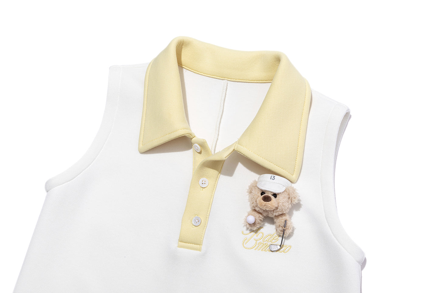 13DE MARZO Golf Bear Dress White - 13DE MARZO