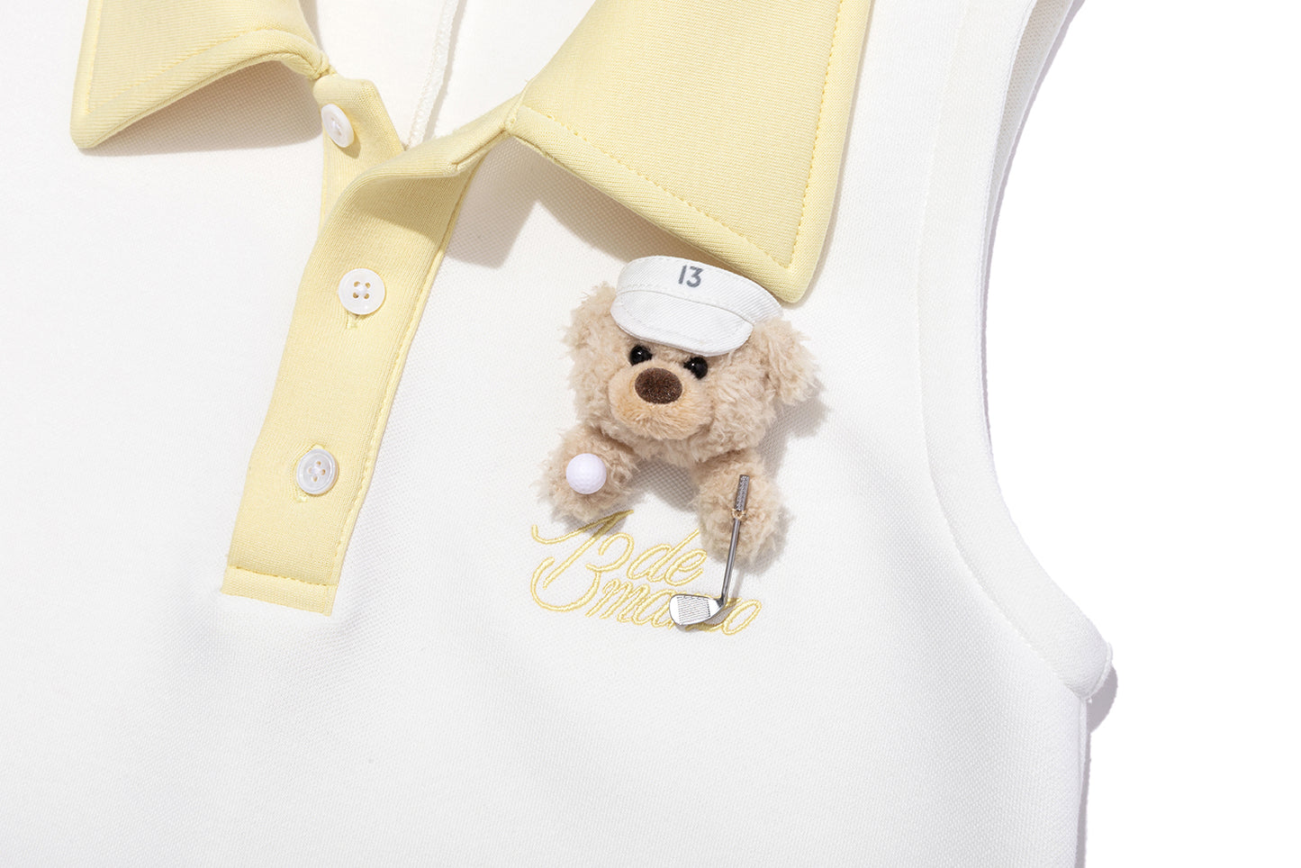 13DE MARZO Golf Bear Dress White - 13DE MARZO