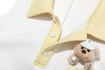 13DE MARZO Golf Bear Dress White - 13DE MARZO