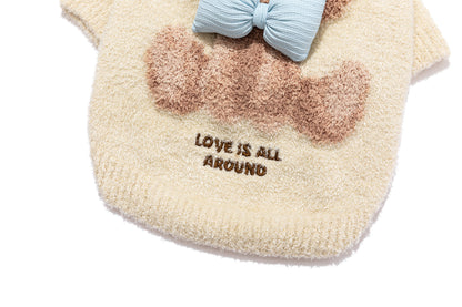 13DE MARZO Pet Coral Fleece Sweater Almond