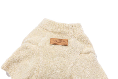 13DE MARZO Pet Coral Fleece Sweater Almond