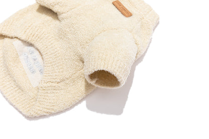 13DE MARZO Pet Coral Fleece Sweater Almond