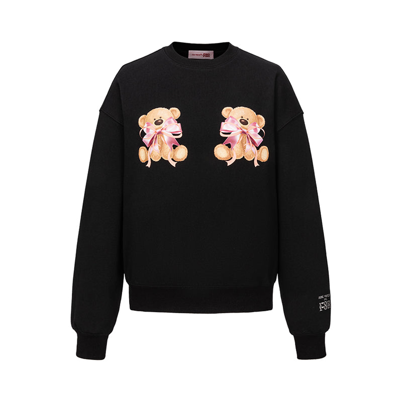 13DE MARZO RONRON Double Ribbon Bear Sweater - 13DE MARZO