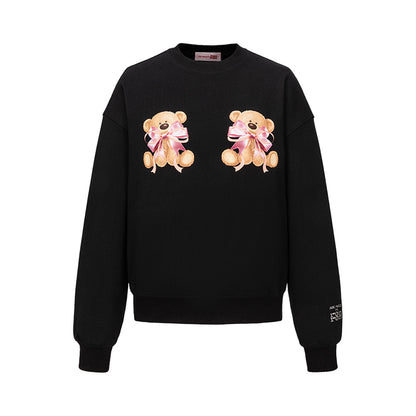 13DE MARZO RONRON Double Ribbon Bear Sweater - 13DE MARZO