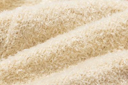 13DE MARZO Pet Coral Fleece Sweater Almond